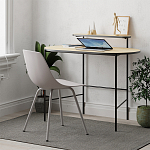 Стол письменный овальной формы с полкой LOUB WORKING TABLE BLACK OAK варинант исполнения - 3 | Loft Concept в Барнауле