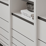 Стеллаж прямой ассиметричный с полками и 4-мя дверцами ARYA BOOKCASE WHITE варинант исполнения - 6 | Loft Concept в Барнауле