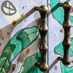 Премиальный Шкаф Defoliation двухстворчатый роспись зеленые листья  варинант исполнения - 4 | Loft Concept в Барнауле