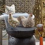 Статуэтка курица с текстурной поверхностью бежевого цвета Rustic Chicken варинант исполнения - 5 | Loft Concept в Барнауле