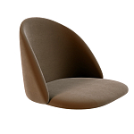 Барный стул со спинкой и металлической подставкой на 4-х деревянных ножках Коричневый Велюр Vendramin Chair варинант исполнения - 2 | Loft Concept в Барнауле