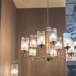 Люстра с 9-ю цилиндрическими стеклянными плафонами Jeanette варинант исполнения - 6 | Loft Concept в Барнауле
