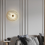 Бра в форме диска из натурального камня с декоративным центральным элеменом Cryptocrystalline Stone варинант исполнения - 4 | Loft Concept в Барнауле