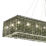 Прямоугольная люстра с хрустальными подвесками Crystal Art Chrome Green Rectangular Chandelier варинант исполнения - 2 | Loft Concept в Барнауле