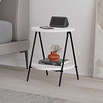 Стол приставной с 2-мя круглыми белыми столешницами ESSEL SIDE TABLE WHITE варинант исполнения - 4 | Loft Concept в Барнауле
