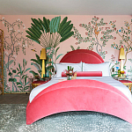 Обои ручная роспись Amazonia Florence Pink dyed silk варинант исполнения - 3 | Loft Concept в Барнауле