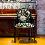 Стул с подлокотниками из натурального бука с изображением птиц и цветов Blooming Birds варинант исполнения - 2 | Loft Concept в Барнауле