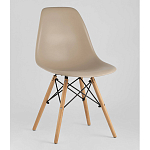 Пластиковый стул на ножках из массива бука Eames Beige варинант исполнения - 1 | Loft Concept в Барнауле
