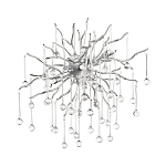 Бра с лучеобразным основанием и подвесками из прозрачного стекла в виде длинных капель Droplet Chandelier варинант исполнения - 7 | Loft Concept в Барнауле