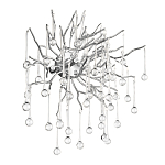 Бра с лучеобразным основанием и подвесками из прозрачного стекла в виде длинных капель Droplet Chandelier варинант исполнения - 9 | Loft Concept в Барнауле