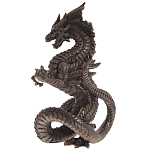 Декоративная статуэтка Дракон Dark Bronze Dragon Holding Sphere Statuette варинант исполнения - 3 | Loft Concept в Барнауле