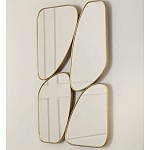 Зеркало в ассиметричной раме золотистого цвета Chaotic варинант исполнения - 1 | Loft Concept в Барнауле