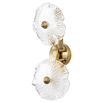 Бра с ветвистыми бронзовыми элементами и стеклянными рифлеными дисками Textured Glass Bra варинант исполнения - 1 | Loft Concept в Барнауле