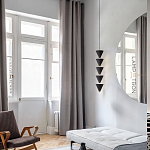 Подвесной светильник светодиодный в виде ряда черных металлических конусов  Herringbone варинант исполнения - 6 | Loft Concept в Барнауле