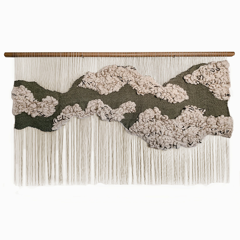 Большой дизайнерский Гобелен Tapestry Misty Morning II Белый Коричневый в Барнауле | Loft Concept 