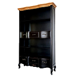 Стеллаж книжный из массива березы черного цвета с состаренным эффектом Vintage варинант исполнения - 1 | Loft Concept в Барнауле