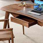 Стол рабочий округлой формы с ящиком  Working Moonnut Table варинант исполнения - 5 | Loft Concept в Барнауле