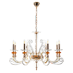 Люстра с 8-ю лампочками и изогнутыми прозрачными элементами из стекла Twisted Glass Candles Chandelier варинант исполнения - 2 | Loft Concept в Барнауле