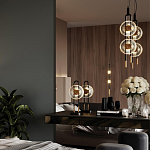 Настольная лампа с черным основанием и золотистым декором Bruno варинант исполнения - 5 | Loft Concept в Барнауле