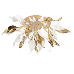 Люстра потолочная с декоративными белыми и золотистыми листьями Wintery flovers варинант исполнения - 2 | Loft Concept в Барнауле