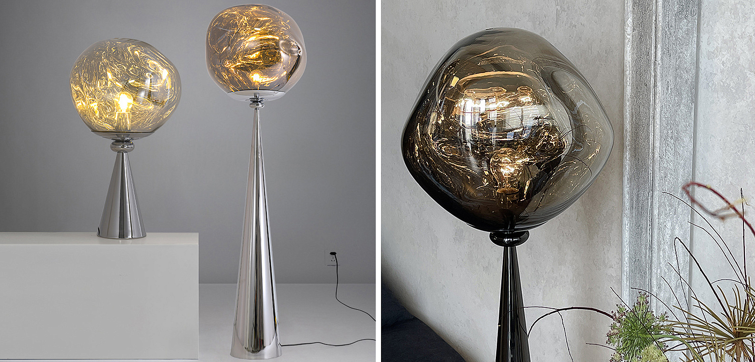 Торшер Kaine Glass Metal Floor Lamp Торшер Kaine Glass Metal Floor Lamp - Loft-Concept в Барнауле