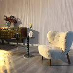 Дизайнерский журнальный стол с основанием в виде черных мраморных бусин Mybimus варинант исполнения - 2 | Loft Concept в Барнауле