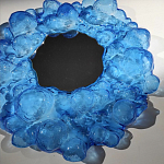 Дизайнерское Зеркало из синего стекла Blue Bubbles Mirror  варинант исполнения - 1 | Loft Concept в Барнауле