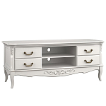 ТВ-тумба белая из массива бука с 4-мя ящиками и 2-мя полками White Provence варинант исполнения - 2 | Loft Concept в Барнауле