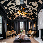 Обои ручная роспись в стиле Арт-деко Symphony Original colourway on Flint silk dupion варинант исполнения - 1 | Loft Concept в Барнауле