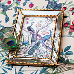 Постер в зеркальной раме в стиле шинуазри Chinoiserie Imperial Garden Peacocks on a Tree Poster варинант исполнения - 3 | Loft Concept в Барнауле