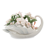 Статуэтка фарфоровая Лебедь с цветами Charming Statuette варинант исполнения - 1 | Loft Concept в Барнауле