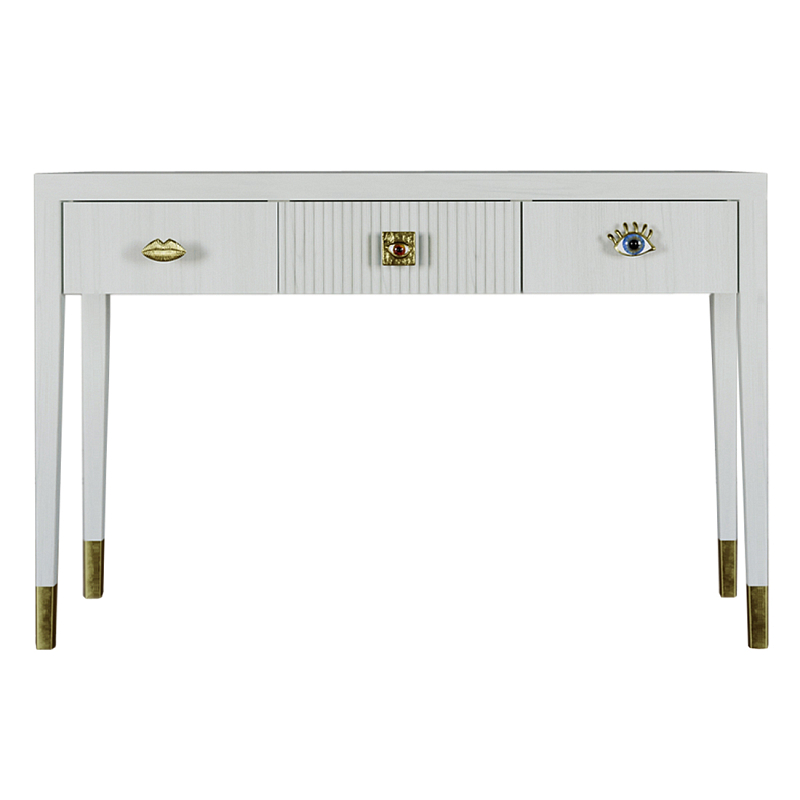 Дизайнерский Письменный стол Elsa Dreams White с тремя ящиками Белый в Барнауле | Loft Concept 