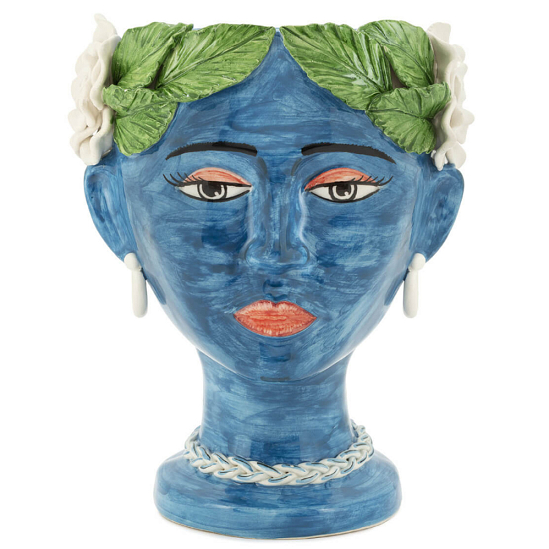 Ваза VASE HEAD SELVA COLOR dark blue Синий Зеленый Ваза VASE HEAD SELVA COLOR dark blue Синий Зеленый в Барнауле | Loft Concept