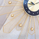 Часы настенные из металла в виде солнца с чёрным циферблатом Mirror Tower Clock варинант исполнения - 3 | Loft Concept в Барнауле