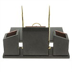 Настольный письменный набор из лемезита и змеевика с часами Royal Accessory варинант исполнения - 5 | Loft Concept в Барнауле