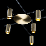 Потолочный светильник с 10-ю цилиндрическими плафонами цвета латунь TRIBES CHANDELIER варинант исполнения - 3 | Loft Concept в Барнауле