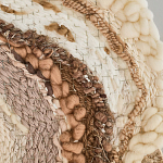 Овальный Современный Гобелен Абстракция в бежевых тонах Shallow варинант исполнения - 6 | Loft Concept в Барнауле