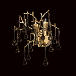 Бра в форме ветвей деревьев золотого цвета с прозрачными подвесками-каплями Droplet Bra варинант исполнения - 2 | Loft Concept в Барнауле