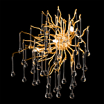 Бра с лучеобразным основанием и подвесками из прозрачного стекла в виде длинных капель Droplet Chandelier варинант исполнения - 6 | Loft Concept в Барнауле