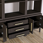 Модульный стеллаж Primo из трех составных элементов Темный орех варинант исполнения - 5 | Loft Concept в Барнауле