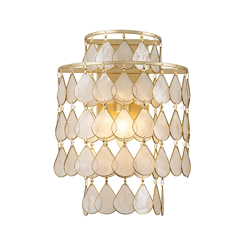 Бра с декором из натуральной морской ракушки Iridescent Light Перламутровый Золотой в Барнауле | Loft Concept 