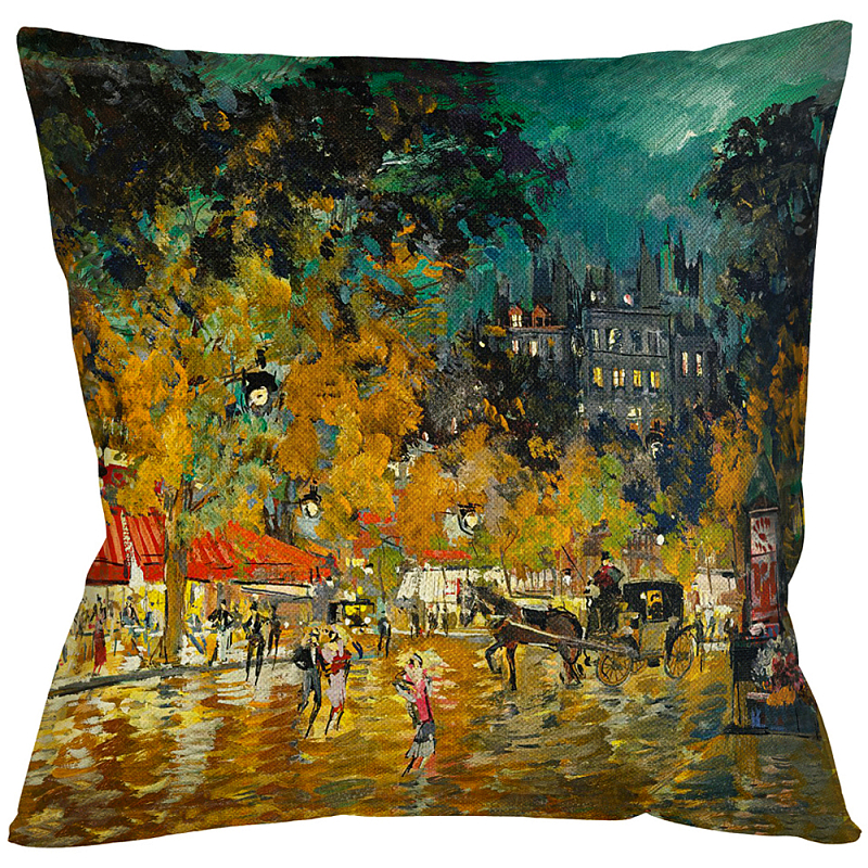 Подушка декоративная Париж Impressionism in Art Мульти Бежевый в Барнауле | Loft Concept 