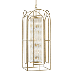 Люстра золотая с внутренним цилиндром из хрустальных бусин Romantic Lantern варинант исполнения - 2 | Loft Concept в Барнауле