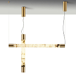 Подвесной светильник с цилиндрическим плафоном из алебастра PEARLS Suspension варинант исполнения - 3 | Loft Concept в Барнауле