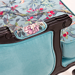 Трехместный диван из натурального бука бирюзовый с изображением птиц и цветов Turquoise Chinoiserie Garden Sofa варинант исполнения - 10 | Loft Concept в Барнауле