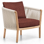 Дизайнерское уличное кресло из массива дерева с веревочной спинкой BOBOLI Armchair варинант исполнения - 1 | Loft Concept в Барнауле