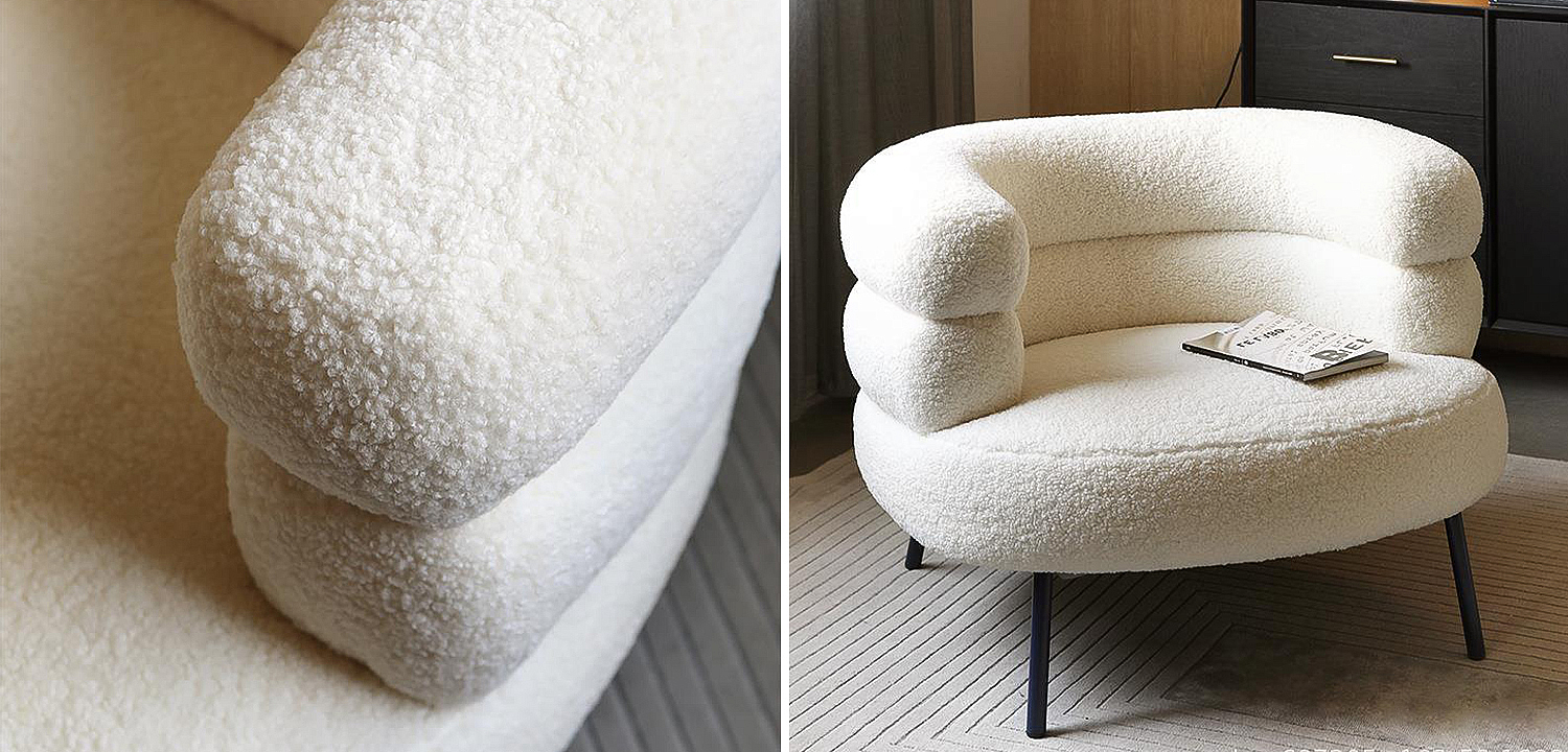 Кресло Boyle White Boucle Armchair Кресло Boyle White Boucle Armchair - Loft-Concept в Барнауле