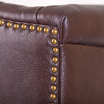 Кресло из натуральной кожи на 4-х деревянных ножках из массива бука Thomas Armchair brown варинант исполнения - 5 | Loft Concept в Барнауле