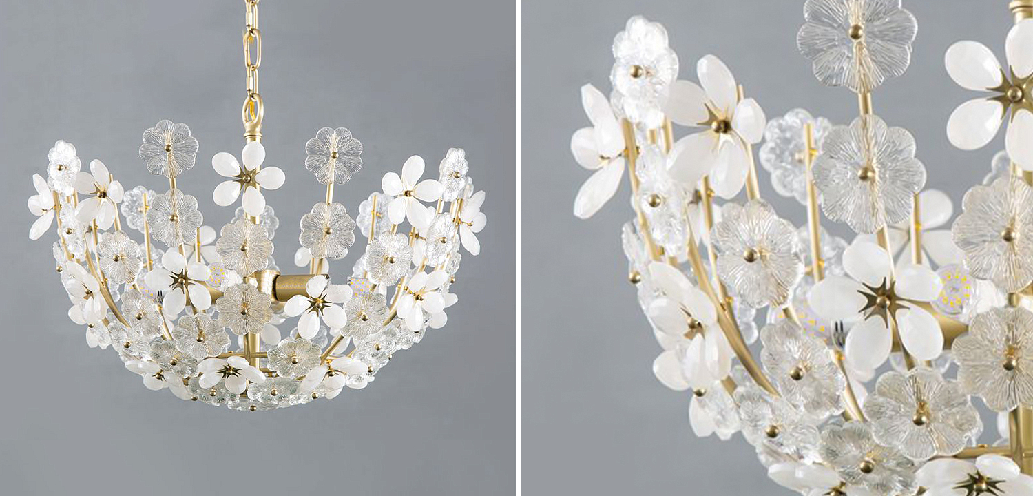Люстра Glass White Flowers Chandelier Люстра Glass White Flowers Chandelier - Loft-Concept в Барнауле