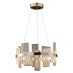 Люстра подвесная круглая с рифлёными прозрачными элементами и золотым основанием Aurea Vista варинант исполнения - 1 | Loft Concept в Барнауле